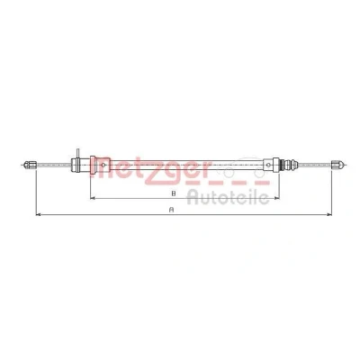 Imagen de METZGER 491.1 Cable de Freno Mano delante 500/256 COFLE PEUGEOT: 807, CITROËN: Jumpy I MPV, FIAT: Scudo Familiar