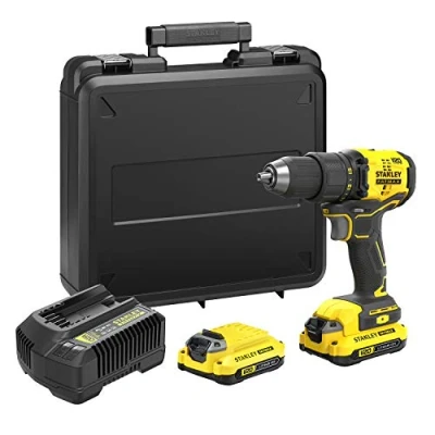 Imagen de STANLEY FATMAX SFMCD710D2K QW TALADRO ATORNILLADOR V20 LI ION 18V BRUSHLESS CON 2 BATERÍAS 2Ah, CARGADOR Y MALETÍN
