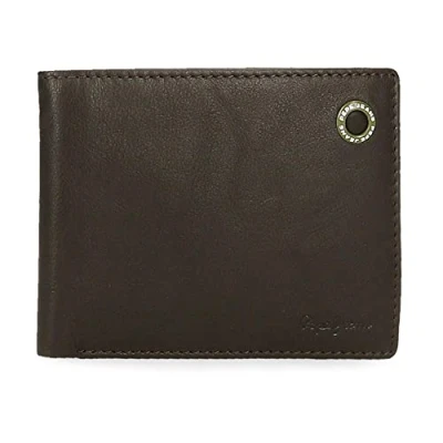 Imagen de Pepe Jeans Badge Billetero con Monedero Marrón 12,5x9,5x1 cms Piel