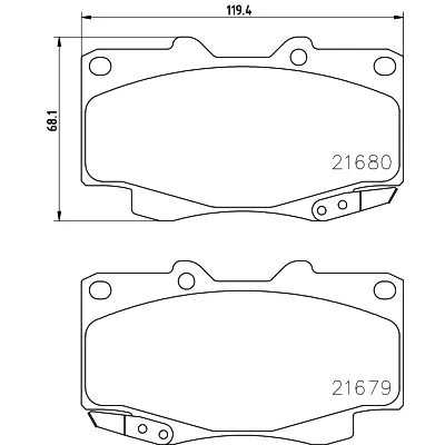 Imagen de HELLA 8DB 355 013 481 Juego de pastillas freno con avisador acústico desgaste TOYOTA: HILUX 3 Pick up, Pritsche/Fahrgestell (KUN1, TGN3