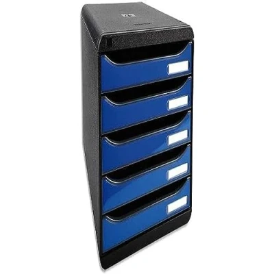 Imagen de Exacompta 3097279D Caja organizadora, 5 cajones, color azul hielo glossy