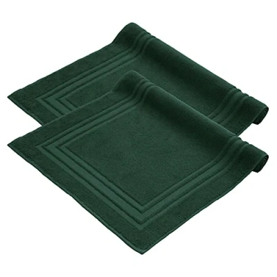Imagen de Komfortec Juego de 2 Alfombrillas baño Rizo, Lavables, 600 g/m² y 100% algodón, Absorbente Secado rápido, 50 x 70 cm, Antracita