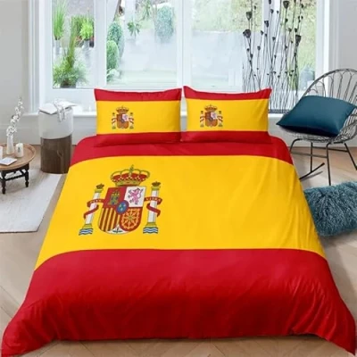 Imagen de Funda Nordica Cama 90 Bandera de EspañA Microfibra Juego Ropa Cama, Fundas Nordicas 135x200 cm con Cremallera y 2 Almohada 50x75