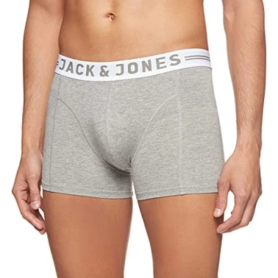 Imagen de JACK &amp; JONES JACSENSE TRUNKS NOOS, Bóxer Hombre, Gris (Light Grey Melange), Small