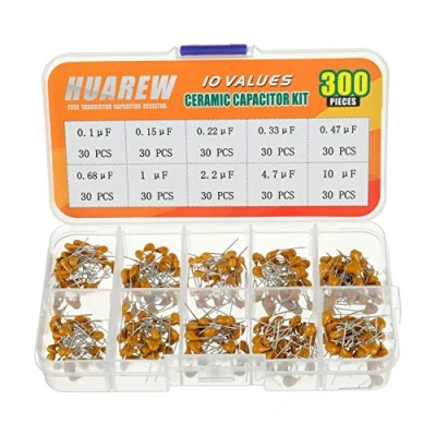 Imagen de HUAREW 10 valores 300 piezas condensador cerámico 0.1 0.15 0.22 0.33 0.47 0.68 1 2.2 4.7 uF / 100 10000 nF kit de clasificación