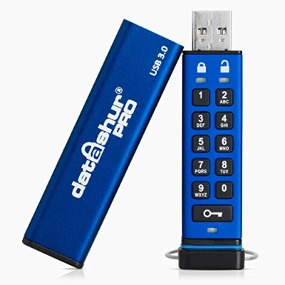 Imagen de iStorage datAshur PRO 16GB Unidad flash USB encriptada Certificación FIPS 140 2 Nivel 3 Protegido por contraseña Resistente al polvo y agua