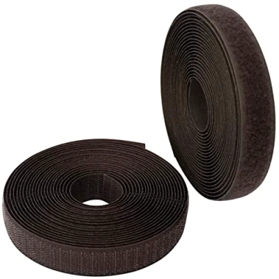 Imagen de AERZETIX C65917 Cinta/rollo de scratch 20mm 5 metros auto agarre organizador/sujetacables tira enganche bolsa prenda correa color: marrón oscuro en poliamida y poliéster