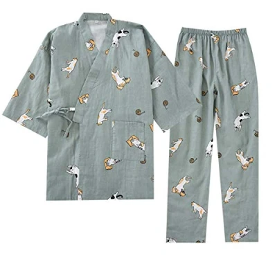 Imagen de Conjunto de pijama kimono japonés para mujer puro algodón C, Color 34 l, L