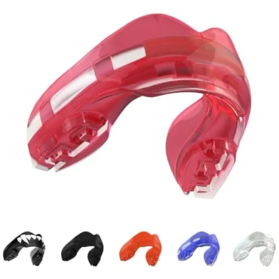 Imagen de Safejawz Protector bucal para aparatos ortopédicos. Todos los Deportes de Contacto, incluidos rugby, MMA, artes marciales kickboxing, judo, hockey y boxeo (Rosa Heilo)