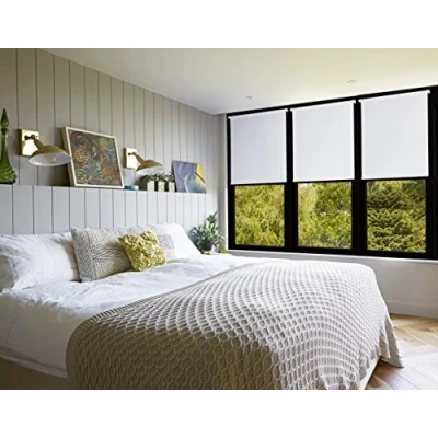 Imagen de Amazon Basics Estor opaco y enrollable, con revestimiento de color a juego, 86 x 150 cm, Gris oscuro