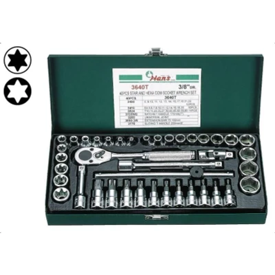 Imagen de HANS 3640T Juego de tubos 40 hexagonal, Torx, Torx TR 3/8