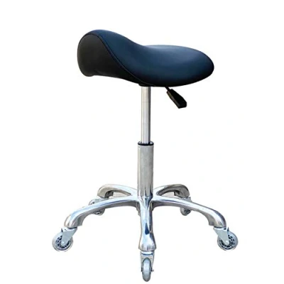 Imagen de FRNIAMC Taburete profesional con ruedas ergonómico giratorio de altura ajustable para clínica, dentista, salón belleza, tatuaje, oficina en casa (negro)
