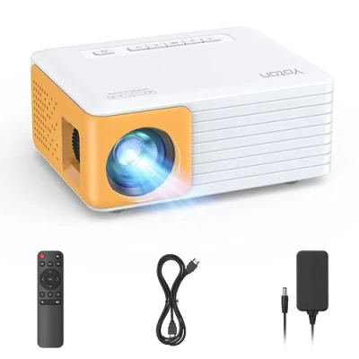 Imagen de Yoton Mini Proyector Portátil Soporta Full HD 1080P, Y3 Compatible con Móviles, Teléfonos, PC, PS5 y Xbox, Entradas USB, HDMI, SD, AV
