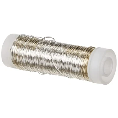 Imagen de Rayher 2402600 Alambre de plata con núcleo cobre (0,30 mm diámetro, carrete 50 m)