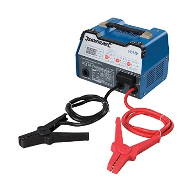 Imagen de Silverline Tools 549095 Cargador y Arrancador de Batería Automático 12 A, 6/12 V, Capacidad 8 180Ah