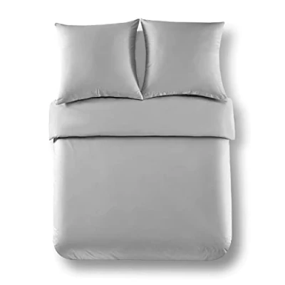 Imagen de Alreya Funda de Edredón Renforcé 100% algodón 200 x 220 cm Gris Solo la nórdica con Cremallera