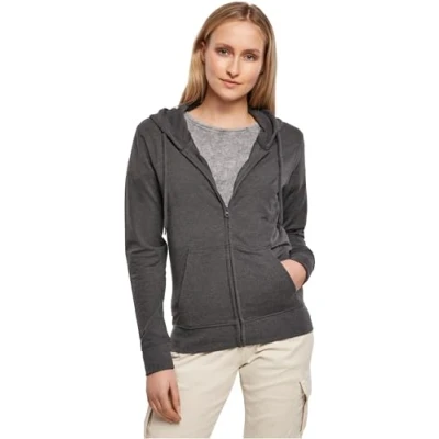 Imagen de Build Your Brand Ladies Terry Zip Hoody Chaqueta de Sudor, Mujer, Heather Grey, L