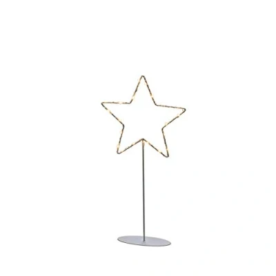 Imagen de Konstsmide 1218 993 Decoración de Estrella LED con Base Metal, Plata, Star