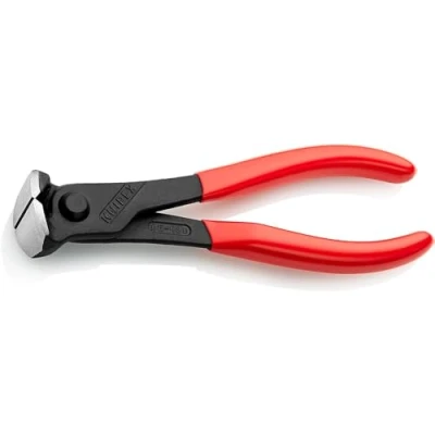 Imagen de Knipex Alicate de corte frontal negro atramentado, recubiertos plástico 160 mm (cartulina autoservicio/blíster) 68 01 SB