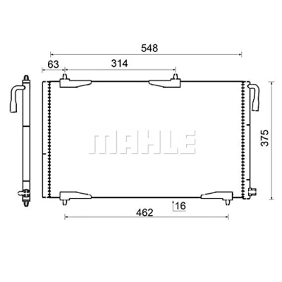 Imagen de MAHLE ORIGINAL AC 501 000S Condensador sin secador 548 PEUGEOT: 206 Hatchback, SW, 206+ Hatchback