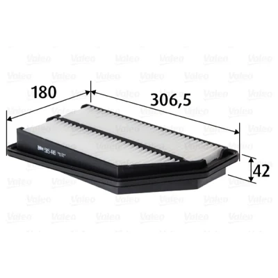 Imagen de VALEO 585446 Filtro de aire 42 180 307 Cartucho filtrante HONDA: CIVIC 8 Hatchback
