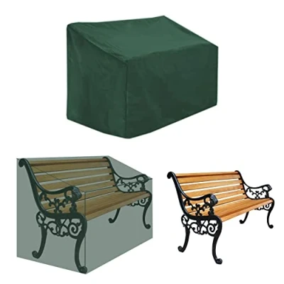 Imagen de Funda protectora para banco de Jardín impermeable impermeable, a prueba viento, resistente los rayos UV Tejido Oxford poliéster 210D, 134 x 66 89cm (verde)