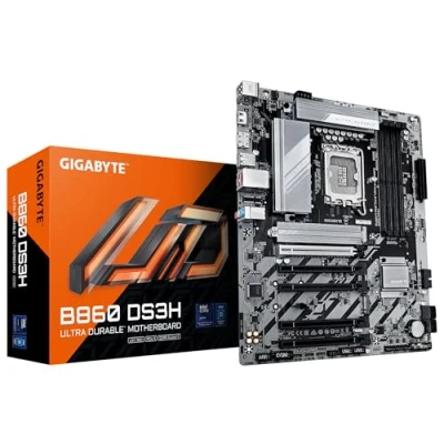 Imagen de GIGABYTE B860 DS3H Placa Base CPUs Intel Core Ultra, VRM de 8+1+2+2 Fases, hasta 9066MHz DDR5, 1xPCIe 5.0 + 4.0 M.2, LAN 2,5 GbE, USB 3.2 Gen 2x2