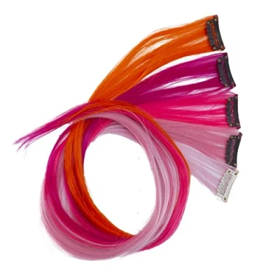 Imagen de CAISHA 60 cm Colorido Hebra Reflejo Clip En Extensión De Cabello Liso Largo Postizo 1 BST101