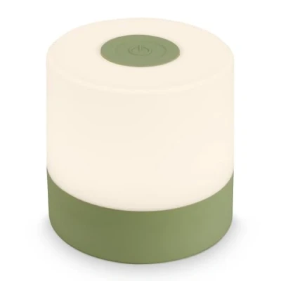 Imagen de BRILONER Mini lámpara de mesa LED inalámbrica, noche regulable táctil, escritorio, USB C, camping, luz blanca cálida, 7x7 cm, color verde