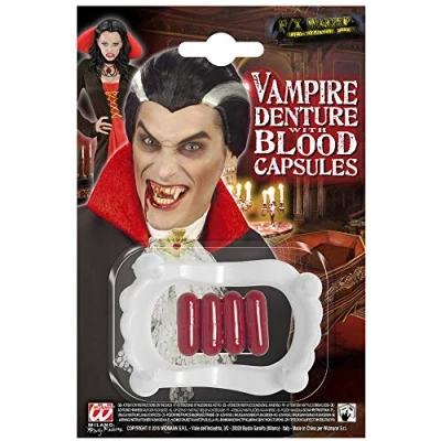 Imagen de Widmann Dientes de vampiro PVC con cápsulas sangre