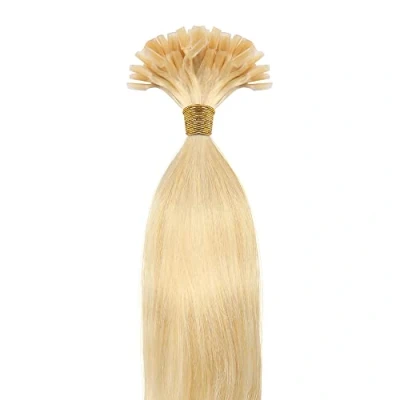 Imagen de Beauty7 DIY 50PCS Extensiones de Cabello Humano Remy U tips 50cm 0.5g Bonding Human Hair Extension 20 Pulgadas Rubio Claro Cerraduras #613