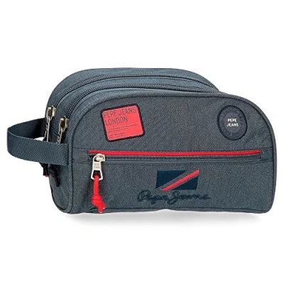 Imagen de Pepe Jeans Kay Neceser Dos Compartimentos Adaptable Azul 26x16x12 cms Poliéster