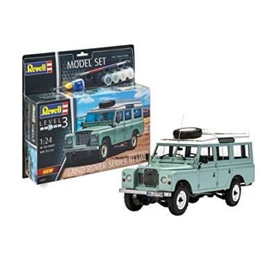Imagen de Revell 67047 Fahrzeug Land Rover Series III Juego de Pinturas, Pegamento y Pincel, Escala 1:24, Individual, Multicolor, 1/100