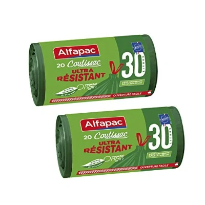 Imagen de Alfapac Végétal origen cxv03020 bolsas de basura con asas 30 L / 20