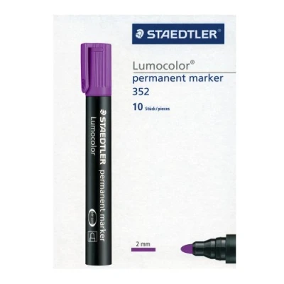 Imagen de STAEDTLER Lumocolor 352 6. Rotuladores permanentes de color morado. Caja con 10 unidades.