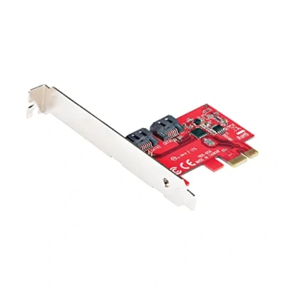 Imagen de StarTech.com Tarjeta PCIE SATA PCI Express Controladora de 2 Puertos 6Gb Perfil Completo o Bajo Adaptadora a ASM1061 sin RAID (2P6G CARD)