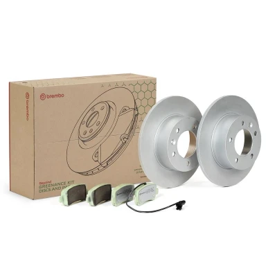 Imagen de BREMBO KT 10 036 Kit de discos y pastillas freno macizo sin accesorios con tornillos contacto avisador desgaste