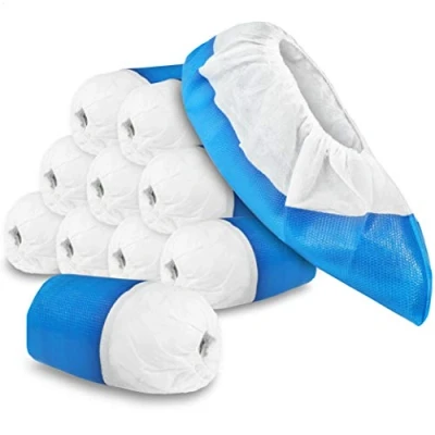 Imagen de com four® 100x Cubrezapatos Reutilizables Premium de 11,9 g por Cada Funda con Suelas Antideslizantes, Reutilizables, Extra Fuertes e Impermeables