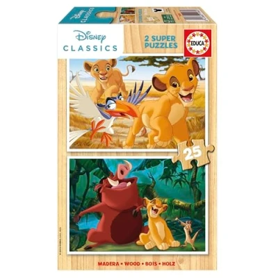 Imagen de Educa El Rey León Set de 2 Puzzles Infantiles Madera con 25 Piezas Cada uno. Medidas: 26 x 18 cm. Recomendados a Partir 4 años (19960)
