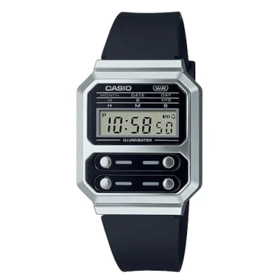 Imagen de Casio Reloj Cuarzo Unisex 40.70mm con dial Digital Negro y Correa de Plastic/Resin Strap A100WEF 1AEF