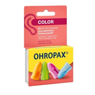 Imagen de OHROPAX Tapones para los oídos Color de espuma suave Muy cómodos incluso durante mucho tiempo Aislamiento acústico SNR 35 dB Ideal fiestas, eventos y libre