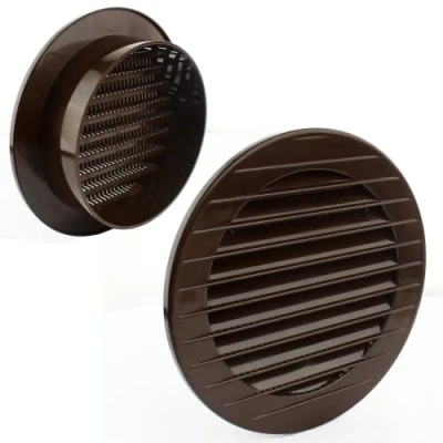 Imagen de MKK 17969 Rejilla de ventilación, escape, para exterior, protección contra insectos, color Blanco, gris, marrón, 60, 70, 80, 90, 100, 120, 125, 150 mm, Ø mm
