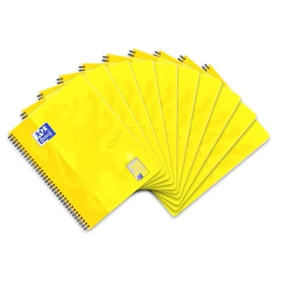 Imagen de Oxford Touch Cuaderno de notas (A4, cuadriculado, 80 hojas, 10 unidades), color amarillo