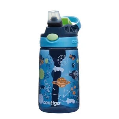Imagen de Contigo children&#039;s drinking bottle easy Clean Autospout with straw, BPA free robust water bottle, 100% leak proof, to clean, ideal for daycare, kindergarten, school and sports, 420 ml