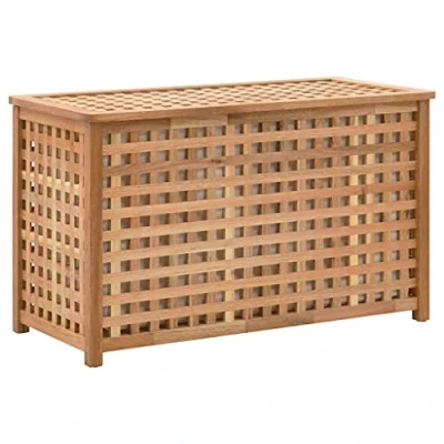 Imagen de Baúl Para La Ropa Sucia 77,5x37,5x46,5 Cm Madera Maciza Nogal Vidaxl