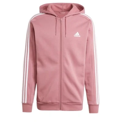 Imagen de adidas Essentials Fleece 3 stripes Full zip Hoodie Sudadera, Preloved Crimson, XS Hombre