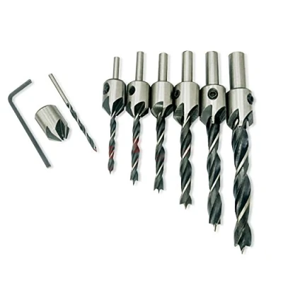 Imagen de NUZAMAS Juego de brocas avellanadas HSS para carpintería, herramienta chaflán escariador 3 10 mm, avellanado hechas tornillo
