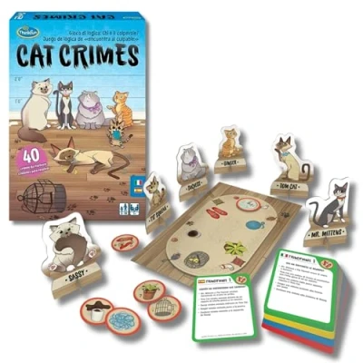 Imagen de ThinkFun Cat Crimes, 40 Crimenes para Resolver, Juego de Lógica Niños Edad 8+ Años