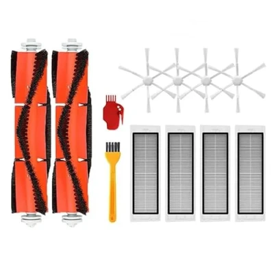Imagen de INF Accesorios de repuestos para Xiaomi Mi Robot Vacuum Mop 2 STYTJ03ZHM 12 Piezas, x cepillos Cabeza, 4 Laterales, filtros HEPA, Cepillo Limpieza