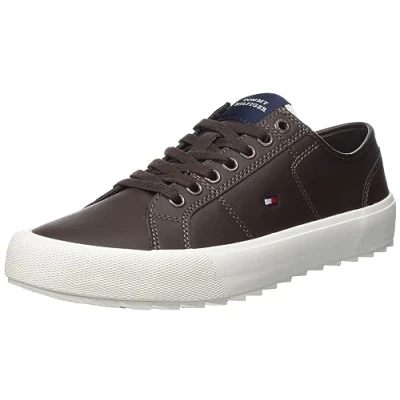 Imagen de Tommy Hilfiger Hombre Sneaker vulcanizada Cleated Zapatillas, Marrón (Cocoa), 42 EU
